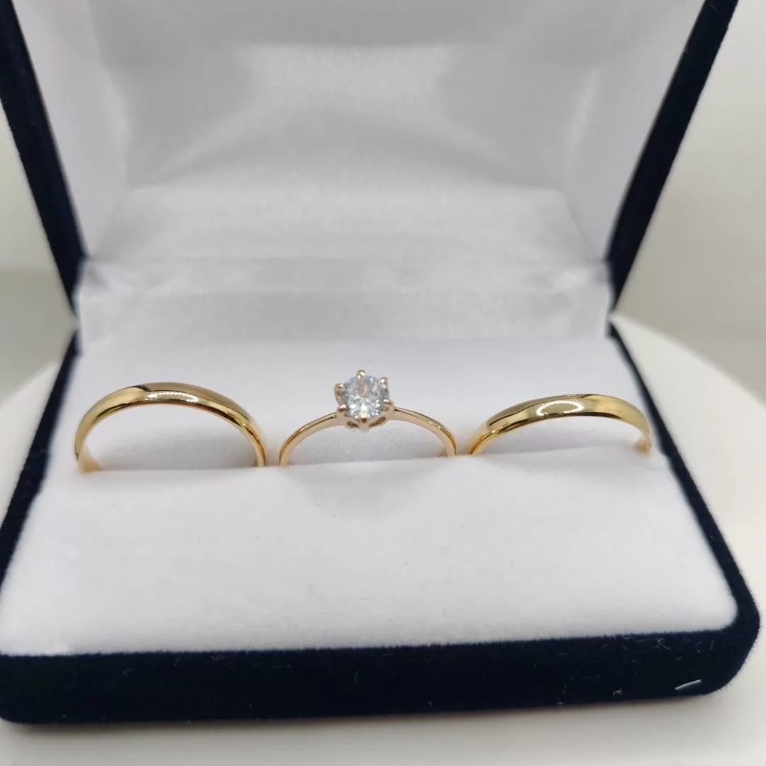 Alianzas Oro 9K, Con Cintillo, 3 Mm