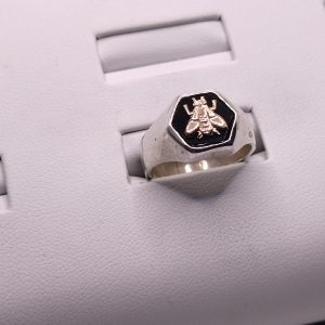 Anillo Profesión Maestra Plata, Oro, Onix