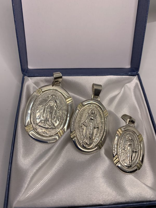 Medalla virgen milagrosa Plata y oro - Imagen 2