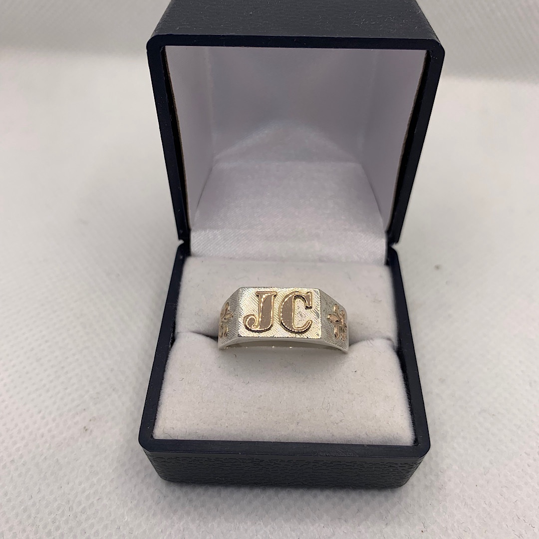 Anillo mesa 8×12 Plata y oro