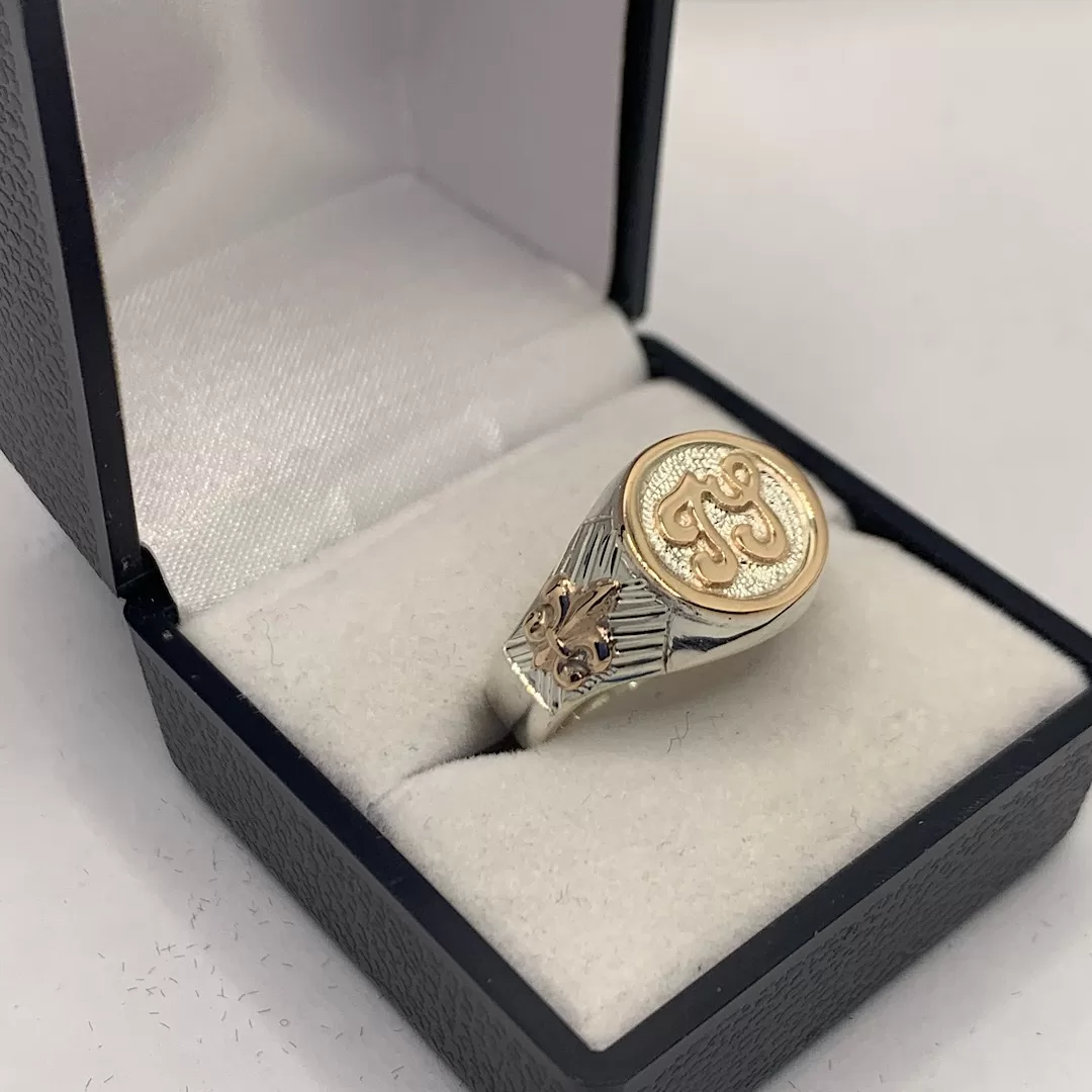 Anillo Plata y oro personalizado dama