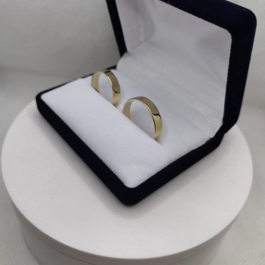 Alianzas en oro 18K, cinta, 4mm